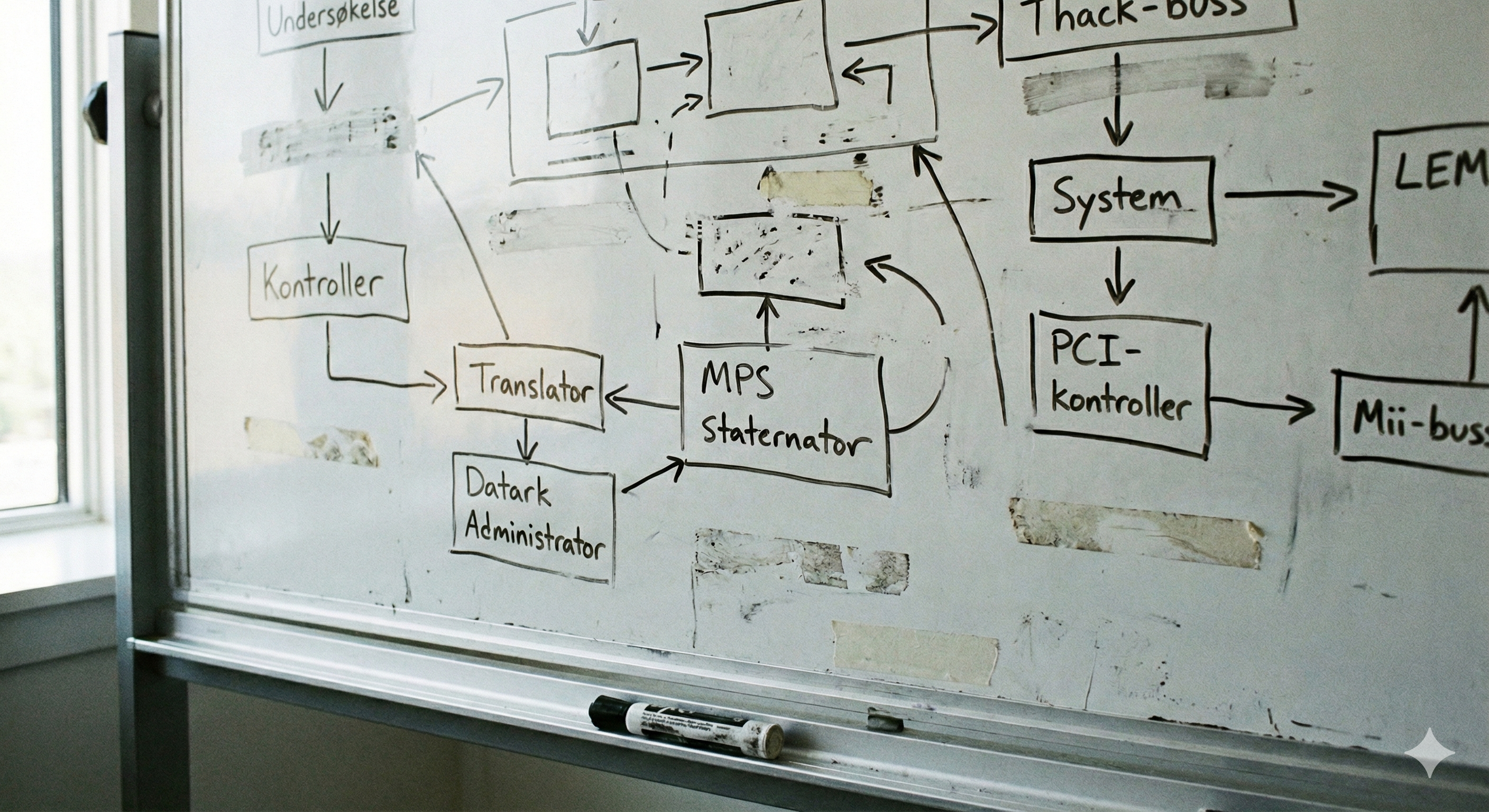 Rotete whiteboard med diagrammer og notater - slik starter planlegging